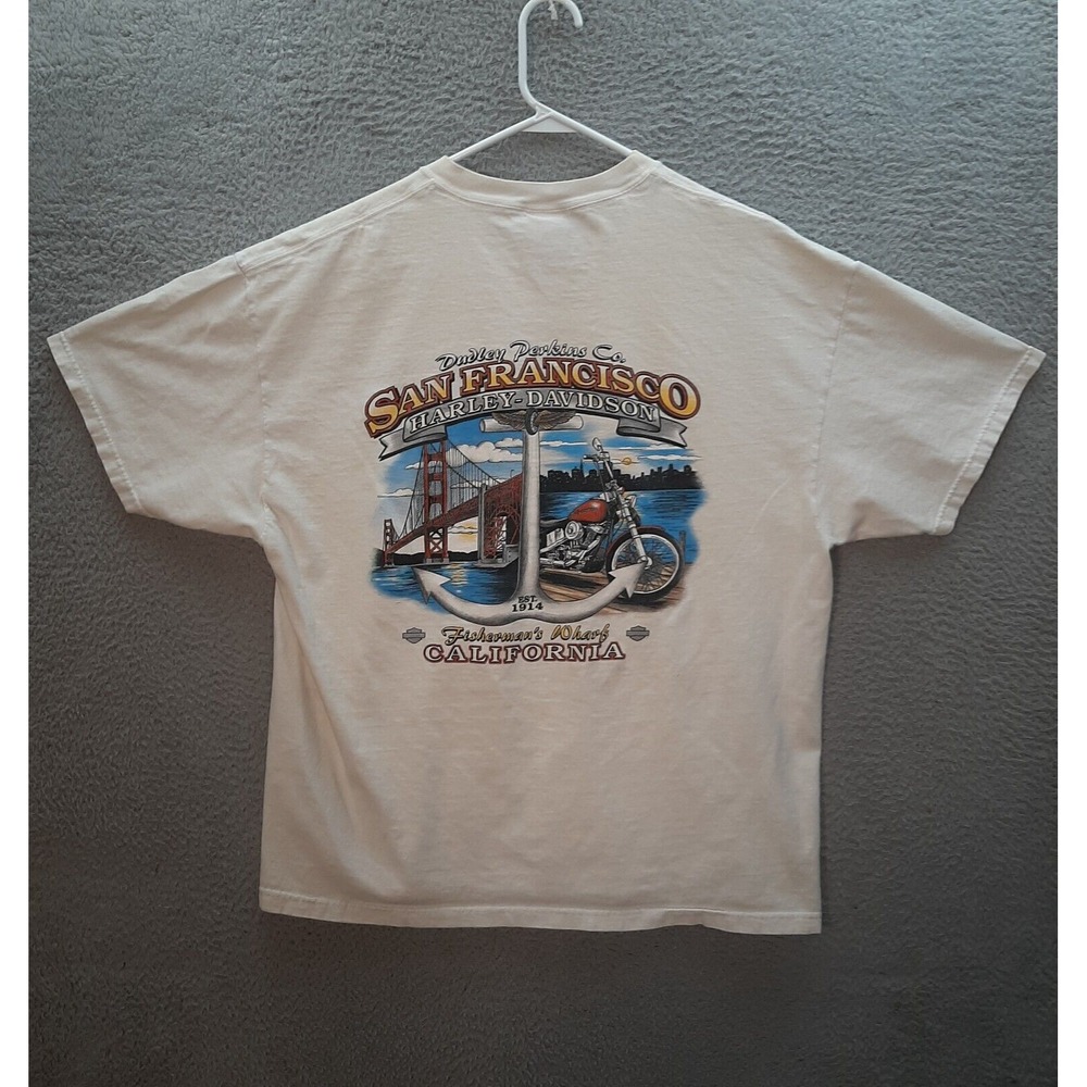 Vintage Harley Davidson Shirt Adult XL Tan Motorcycle Biker Grunge Skater Y2K